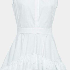 Alexander McQueen Alexander McQueen White Poplin Ruffled High-Low Mini